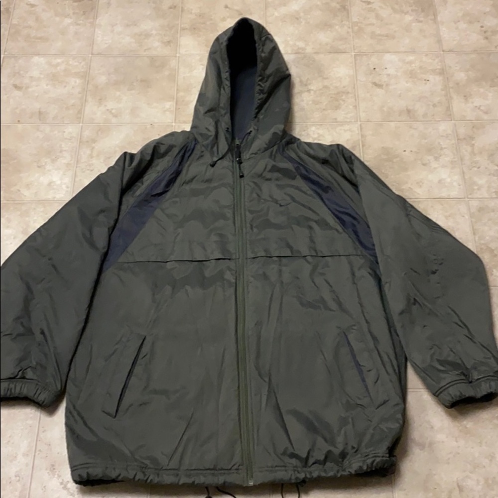 Vintage NIKE olive green Reversible windbreaker